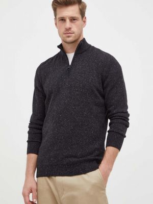 Sweter wełniany Barbour czarny