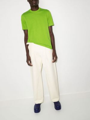 Bavlněné tričko s výšivkou Bottega Veneta zelené