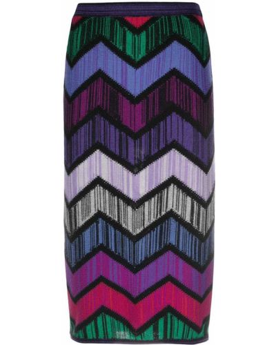 Vlněné pletená sukně s výšivkou s vysokým pasem Versace Pre-owned - nachový
