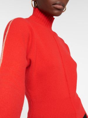 Kašmira džemperis ar augstu apkakli Victoria Beckham oranžs