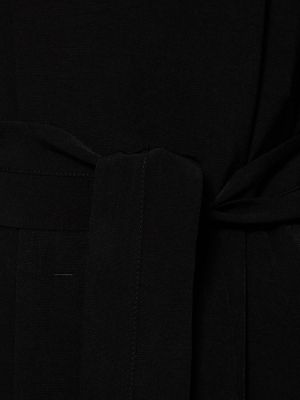 Krepový kabát s knoflíky Yohji Yamamoto černý
