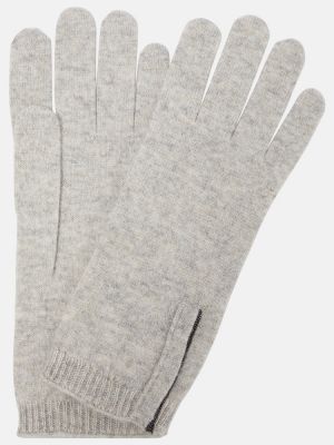 Kašmírové rukavice Brunello Cucinelli šedé