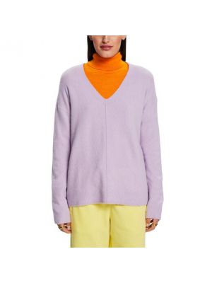 Jersey de lana de tela jersey Esprit violeta