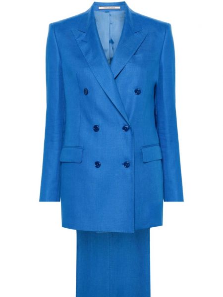 Lniany garnitur Tagliatore niebieski