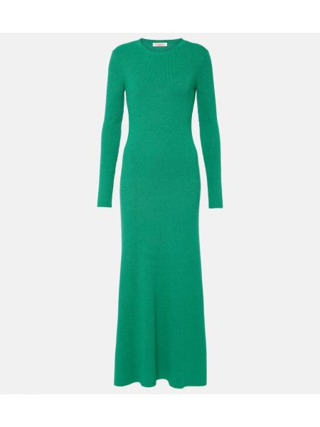 Μεταξωτή μάξι φόρεμα Valentino πράσινο