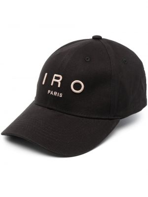 Șapcă cu broderie din bumbac cu imagine Iro - negru