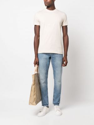 Mustriline puuvillased t-särk Calvin Klein Jeans beež