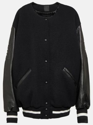 Oversized vlnená bomber bunda Givenchy čierna