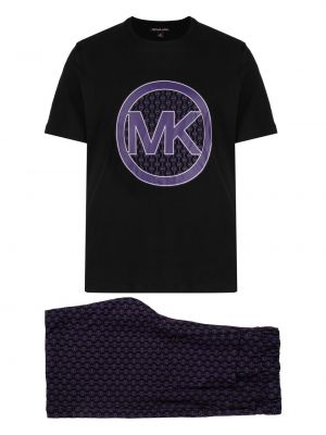 T-shirt en coton à imprimé Michael Kors noir