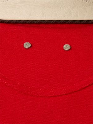Vlněná kožená bunda Andersson Bell červená