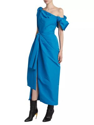 Асимметричное платье миди Alexander Mcqueen синее