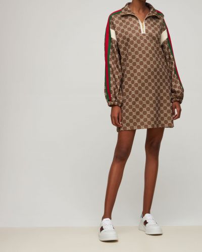 Mini šaty s potiskem jersey Gucci