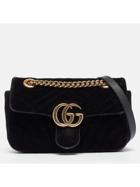Bolsa de hombro de terciopelo‏‏‎ Gucci Vintage negro