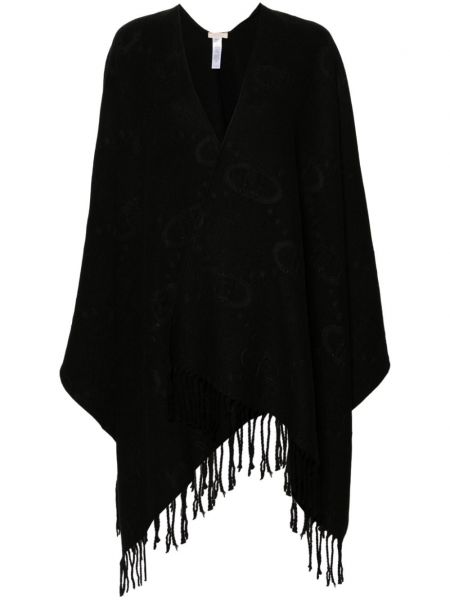 Jacquard poncho Liu Jo musta