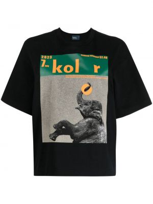 T-shirt aus baumwoll mit print Kolor schwarz