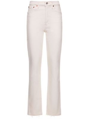 Bavlnené skinny fit džínsy s vysokým pásom Re/done biela