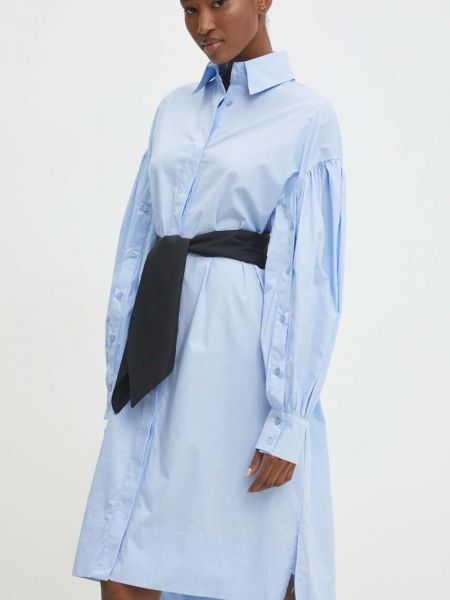 Oversized pamut midi ruha Answear Lab kék