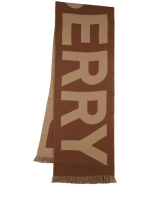 Bufanda de lana de punto Burberry marrón