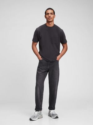 Voľné džínsy s rovným strihom Gap sivá