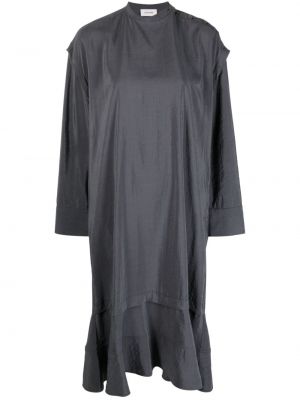 Hedvábné midi šaty Lemaire šedé