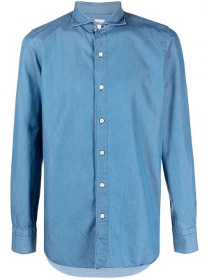 Rifľová košeľa Finamore 1925 Napoli modrá