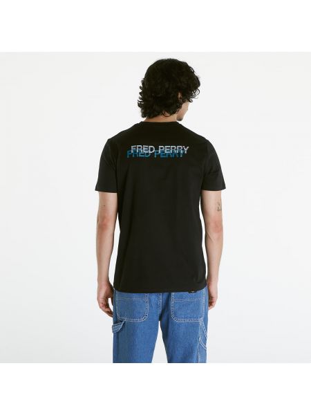 Tričko s potiskem Fred Perry černé