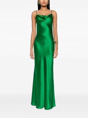 Hedvábné večerní šaty L'agence zelené