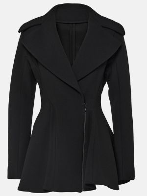 Manteau en laine Alaïa noir