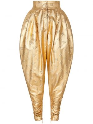 Жакардови панталон Dolce & Gabbana златисто