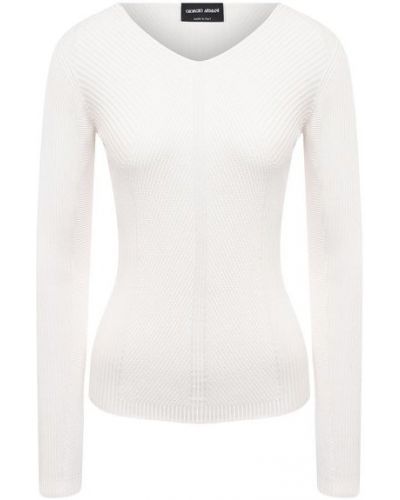Шелковый пуловер Giorgio Armani, белый