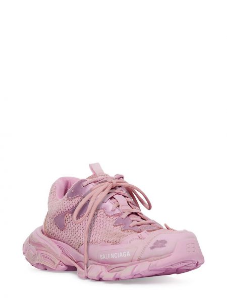 Spitzen schnür sneaker mit print Balenciaga Track pink