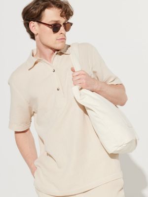 Βαμβακερό πουκάμισο με κοντό μανίκι με τσέπες Ac&co / Altınyıldız Classics μπεζ