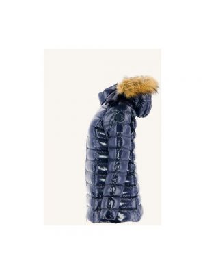 Chaqueta de cuero con capucha acolchada de cuero sintético Jott azul
