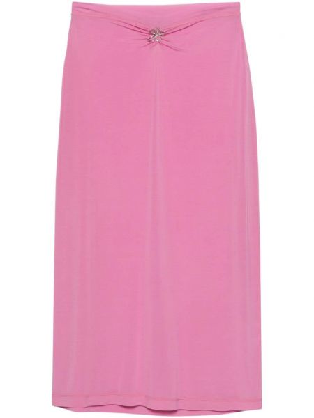 Φλοράλ μίντι φούστα από ζέρσεϋ Margherita Maccapani ροζ