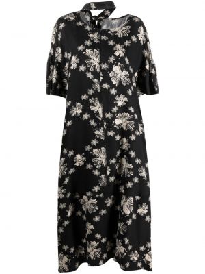 Dolga obleka s cvetličnim vzorcem s potiskom Bimba Y Lola črna