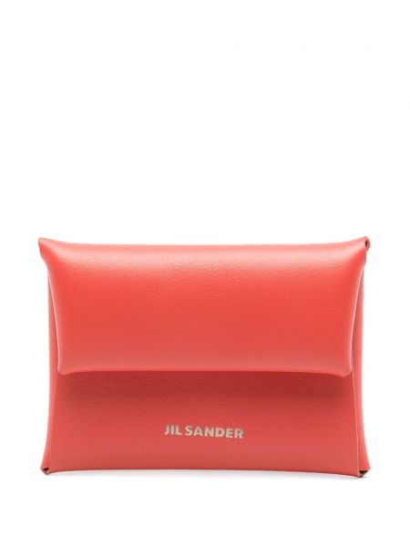 Læder kortholder Jil Sander orange