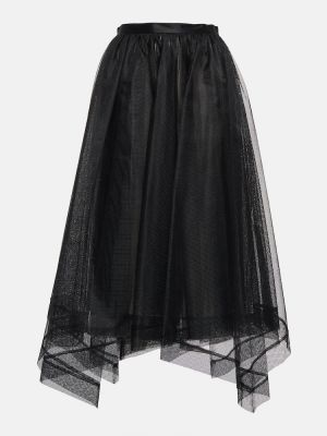 Asymetrické tylové midi sukně Alexander Mcqueen černé
