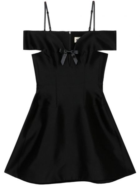 Коктейлна рокля с панделка Shushu/tong черно