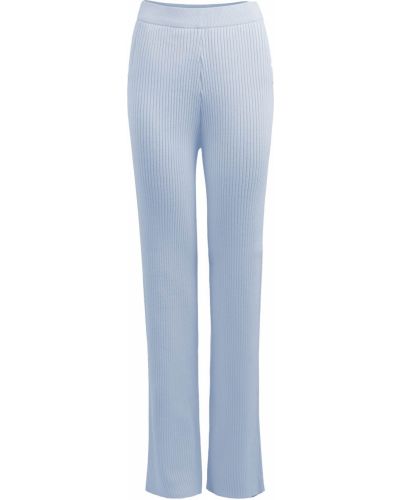 Viskózové nylonové nohavice s vysokým pásom Ow Collection - modrá