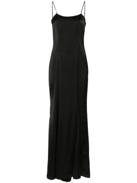 Αμάνικη σατέν φόρεμα με τιράντες Blugirl μαύρο