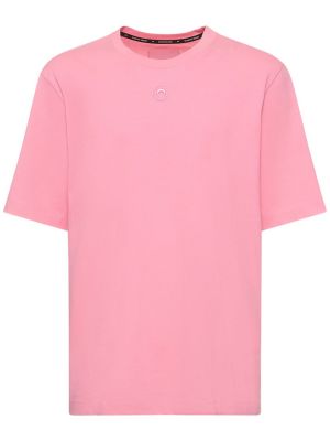 Camiseta de algodón de tela jersey Marine Serre rosa