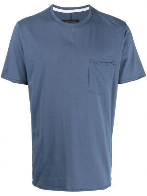 Памучна тениска Rag & Bone синьо