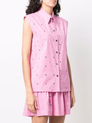Koszula bez rękawów Boutique Moschino różowa