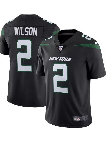 Мужская альтернативная майка Nike New York Jets Zach Wilson #2 Vapor Limited черная