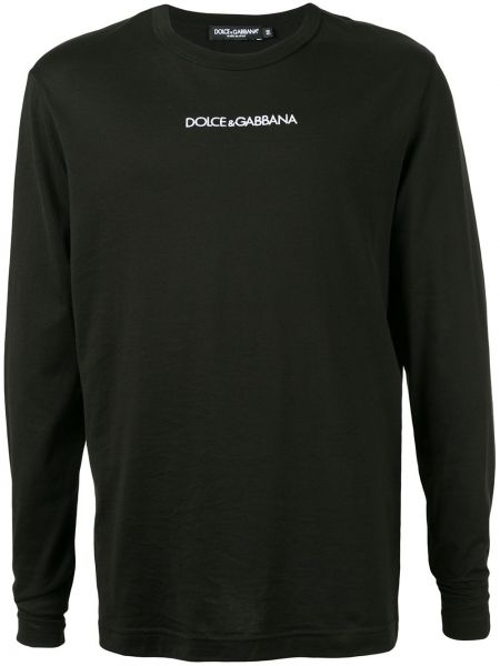 Camiseta de manga larga con estampado manga larga Dolce & Gabbana negro