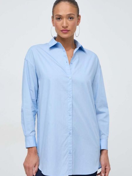 Koszula bawełniana relaxed fit Armani Exchange niebieska