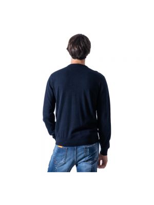 Sweter bawełniany z długim rękawem Armani Exchange niebieski