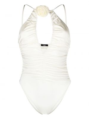 Бански на цветя Noire Swimwear бяло