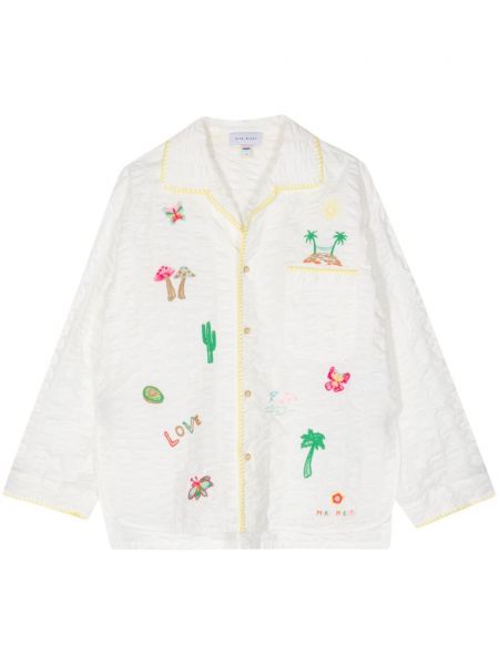Bavlnená košeľa s výšivkou Mira Mikati biela