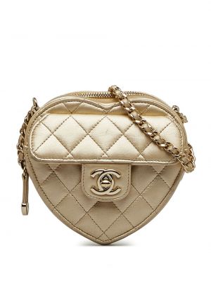 Taška přes rameno se srdcovým vzorem Chanel Pre-owned zlatá